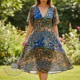 Viscosa Dimulti dark blue digital print