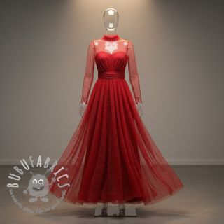 Tulle per TUTU ROYAL SPARKLE red silver