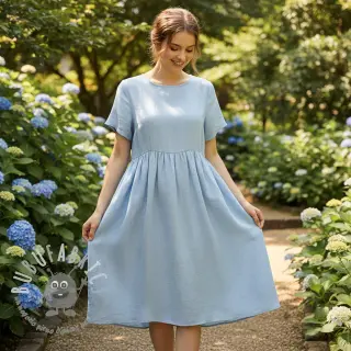 Lino con cotone Lico light blue