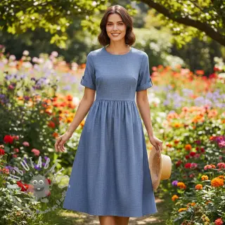 Lino con cotone Lico navy