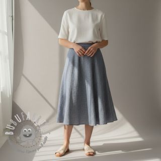 Lino con cotone Fishbone navy