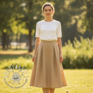 Lino con cotone Fishbone camel