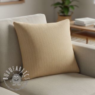 Lino con cotone Fishbone camel