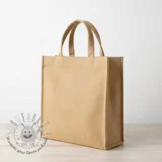 Lino con cotone Fishbone camel