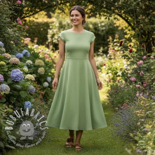 Lino con cotone Fishbone lime