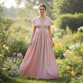 Lino con cotone Fishbone pink