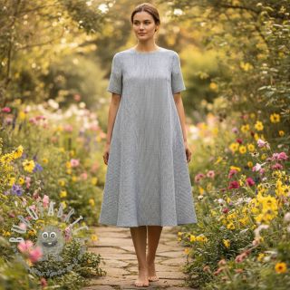 Lino con cotone Lira mini stripe jeans