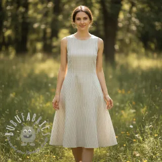 Lino con cotone Lira big stripe beige