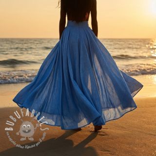 Lino con cotone Fishbone cobalt