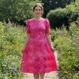 Tessuto di cotone TIE DYE EMBROIDERY Poppy design U