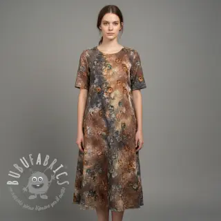 Tessuto di cotone TIE DYE EMBROIDERY Poppy design M