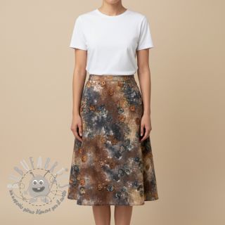 Tessuto di cotone TIE DYE EMBROIDERY Poppy design M