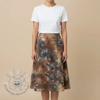 Tessuto di cotone TIE DYE EMBROIDERY Poppy design M