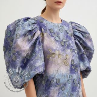 Tessuto di cotone TIE DYE EMBROIDERY Poppy design T