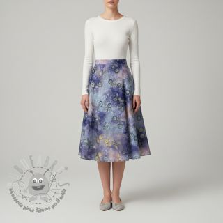 Tessuto di cotone TIE DYE EMBROIDERY Poppy design T