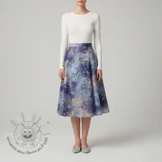 Tessuto di cotone TIE DYE EMBROIDERY Poppy design T