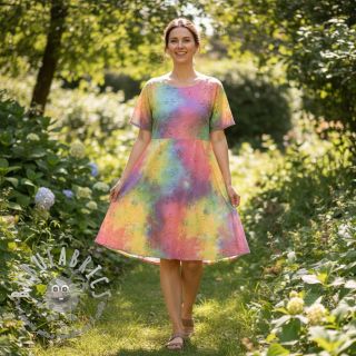 Tessuto di cotone EMBROIDERY Tie dye Della design A