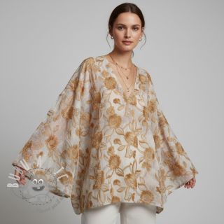 Tessuto di cotone TIE DYE EMBROIDERY Swingy design A