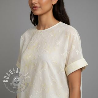 Tessuto di cotone EMBROIDERY Tie-Dye yellow