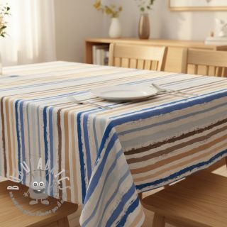 Tessuto di cotone Big stripes Snoozy old blue