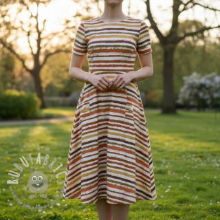 Tessuto di cotone Big stripes Snoozy brick