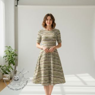 Tessuto di cotone Small stripes Snoozy taupe