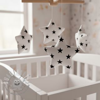 Tessuto di cotone Stars white/black