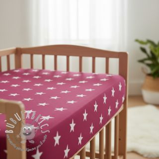 Tessuto di cotone Stars cerise