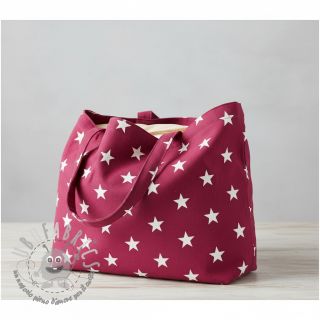Tessuto di cotone Stars cerise