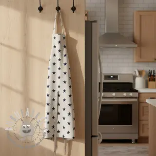 Tessuto di cotone Stars white/navy