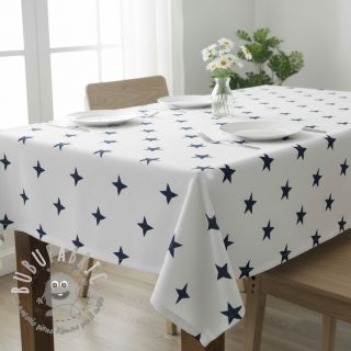 Tessuto di cotone Stars white/navy