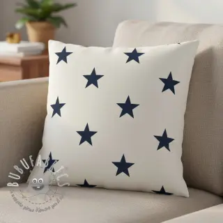 Tessuto di cotone Stars white/navy
