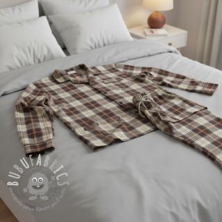 Tessuto di cotone YARN DYED CHECK BRUSHED brown