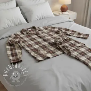Tessuto di cotone YARN DYED CHECK BRUSHED brown