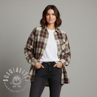 Tessuto di cotone YARN DYED CHECK BRUSHED brown