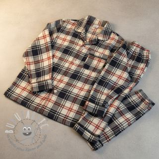 Tessuto di cotone YARN DYED CHECK BRUSHED navy brick