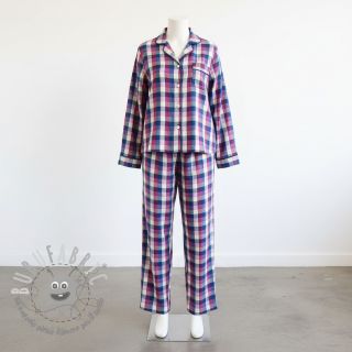 Tessuto di cotone YARN DYED Square cerise