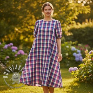 Tessuto di cotone YARN DYED Square cerise