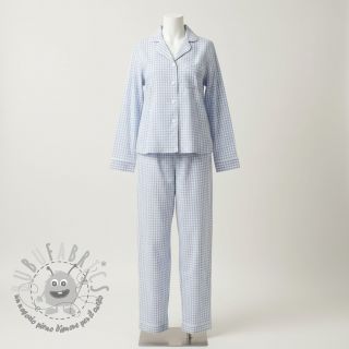 Tessuto di cotone YARN DYED CHECK BRUSHED light blue