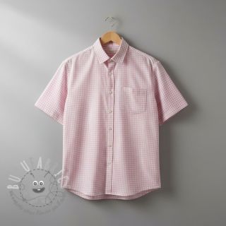 Tessuto di cotone YARN DYED CHECK BRUSHED light rose