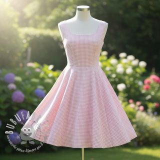 Tessuto di cotone YARN DYED CHECK BRUSHED light rose