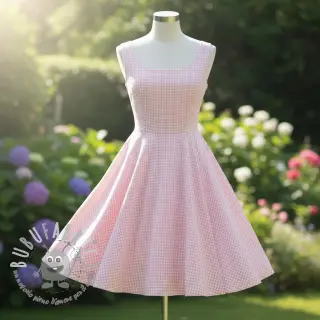 Tessuto di cotone YARN DYED CHECK BRUSHED light rose