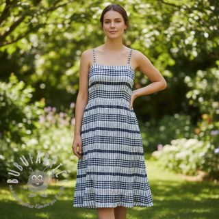 Tessuto di cotone YARN DYED Stripe navy