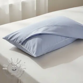 Popeline di cotone light blue lavender