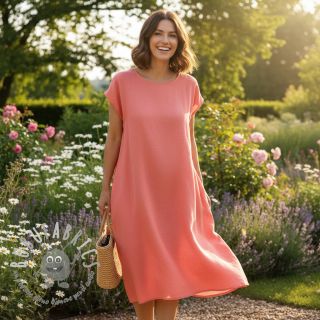 Popeline di cotone coral