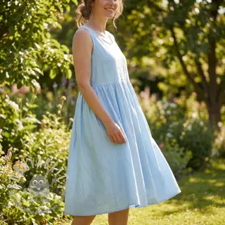 Popeline di cotone blue
