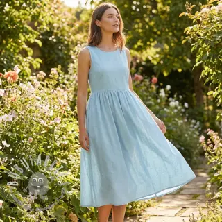 Popeline di cotone light blue