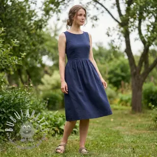 Popeline di cotone navy