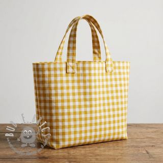 Tessuto di cotone Check ochre