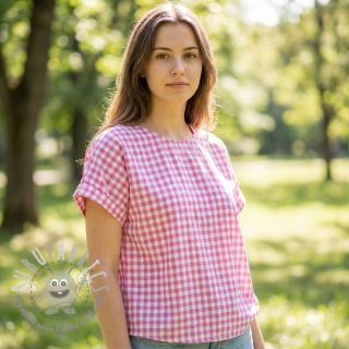 Tessuto di cotone Check pink